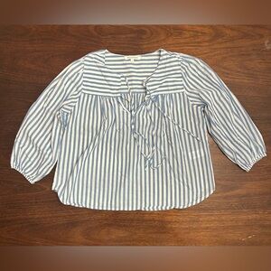 Workshop Republic Clothing Blue and White Striped Blouse 100% cotton